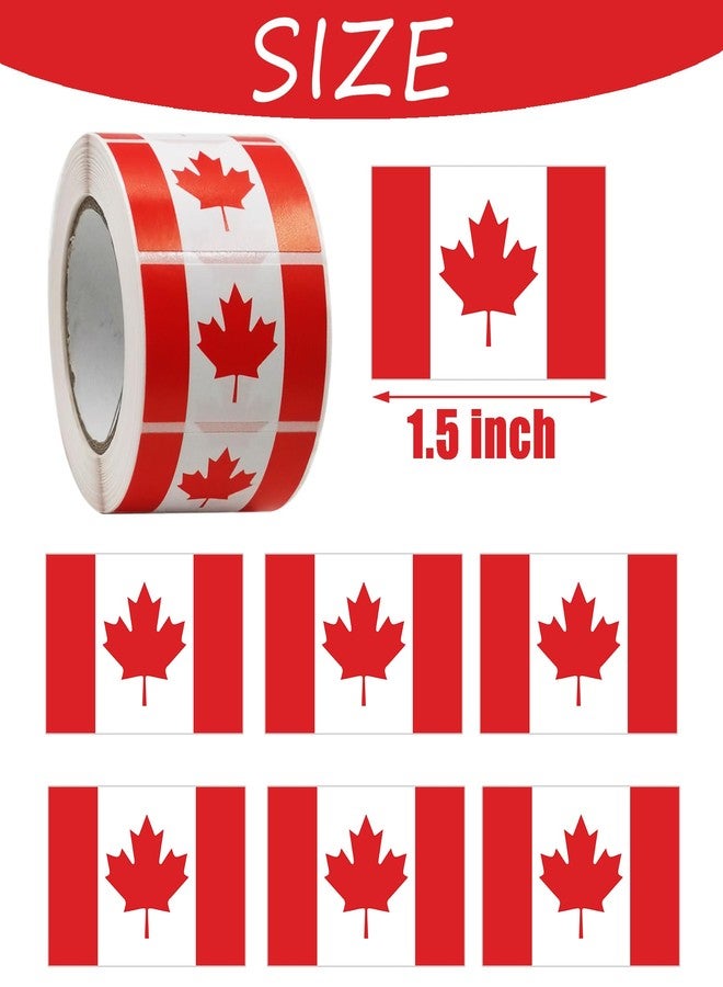 CupaPlay 500 Pieces Canada Labels Roll Stickers - Maple Syrup Canadian Flag Birthday Party Supplies Decorations Favors Jar Containers Letter DIY Sticker Happy Canada's Day Labels Decals - Image 2